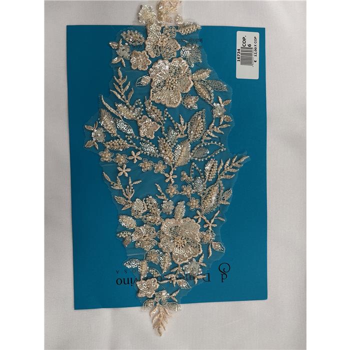 APPLICAZIONE RICAMATA 41067B-NT52 LT. PEACH 50%NYLON+40%RAYON+10%POLY